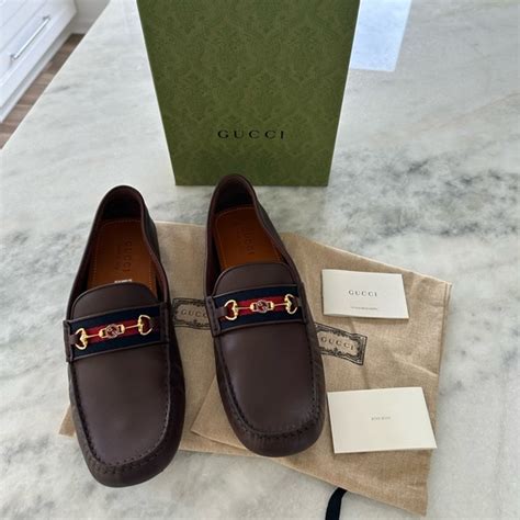 gucci ayrton leather & webdriver loafers|Gucci.